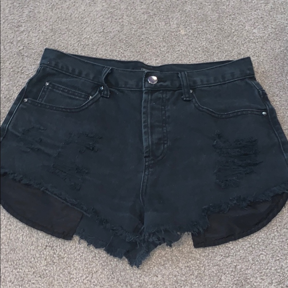 Black jean shorts